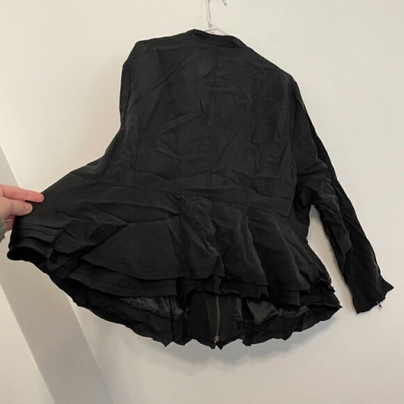 TORRID 4 Plus Size Black Peplum Jacket Solid Black Full Zip Lightweight Spring - Picture 14 of 16
